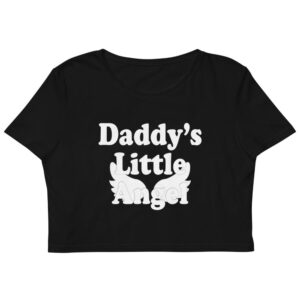 Kinky Cloth XS Daddy's Little Angel White Organic Crop Top