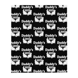 Kinky Cloth Daddy's Little Angel White Throw Blanket