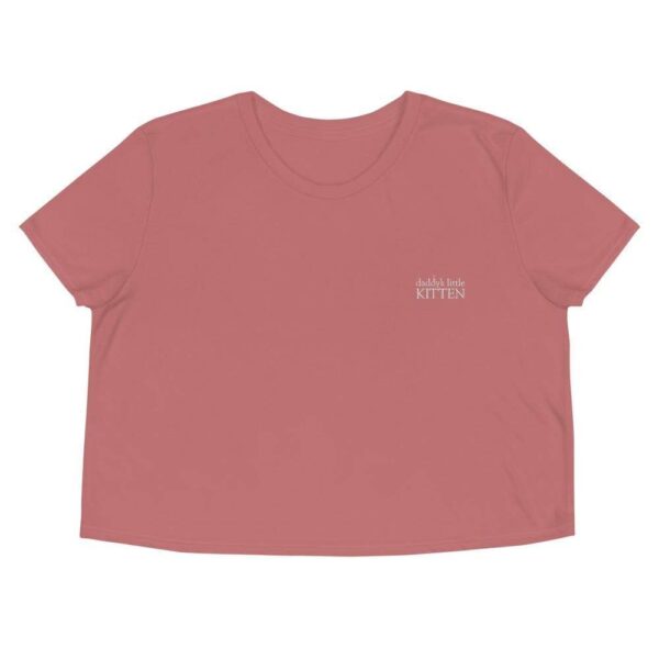 Kinky Cloth Mauve / S Daddy's Little Kitten Embroidered Crop Top