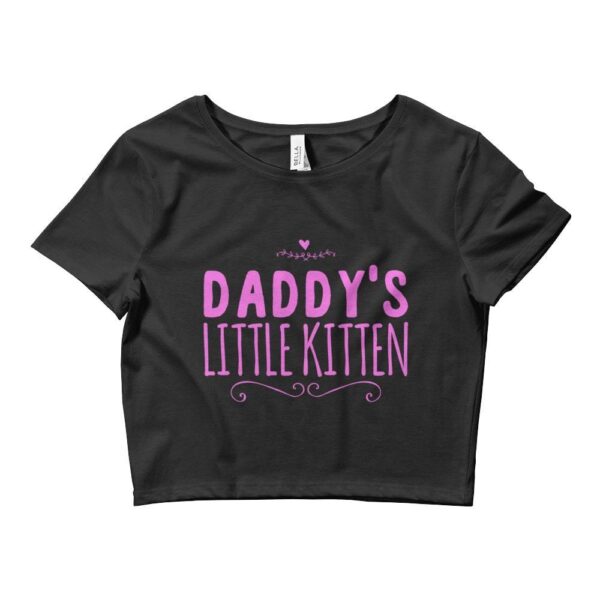 Kinky Cloth Top Crop Top - S / White/ Pink Font Daddy's Little Kitten Top