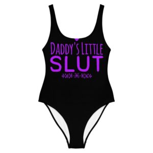 Kinky Cloth XS Daddy's Little Slut Violet One-Piece Swimsuit