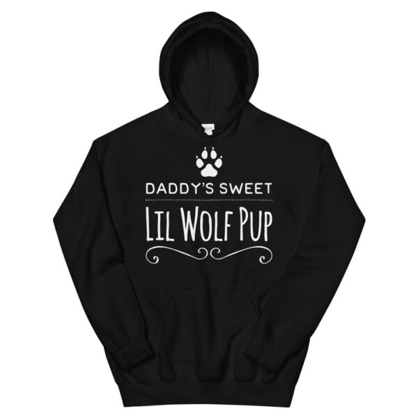 Kinky Cloth Black / S Daddy's Sweet Lil Wolf Pup White Hoodie