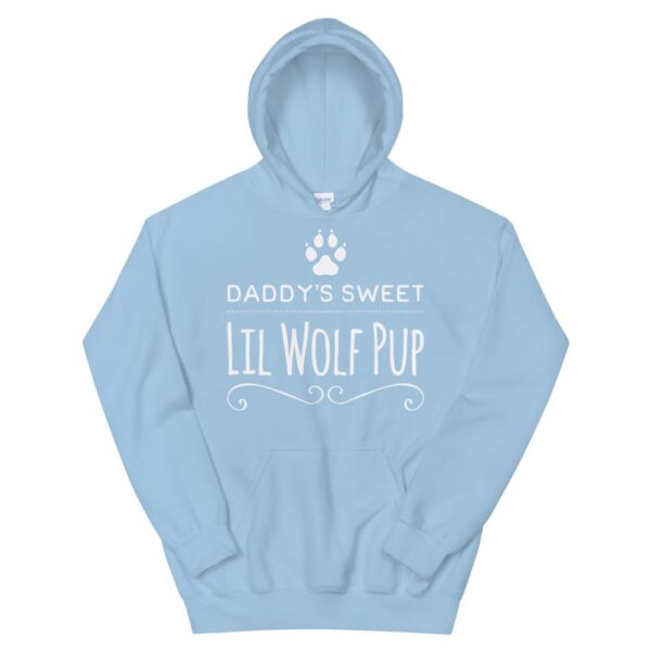 Kinky Cloth Light Blue / S Daddy's Sweet Lil Wolf Pup White Hoodie