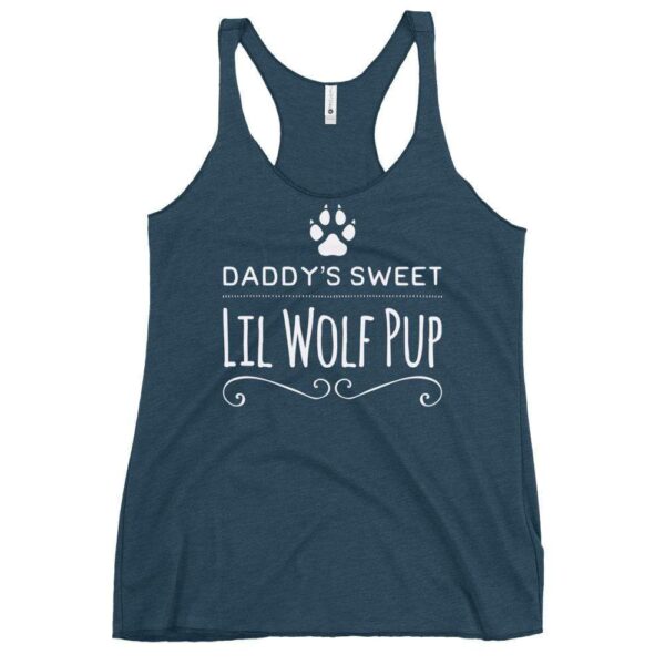 Kinky Cloth Indigo / XS Daddy's Sweet Lil Wolf Pup White Tank Top