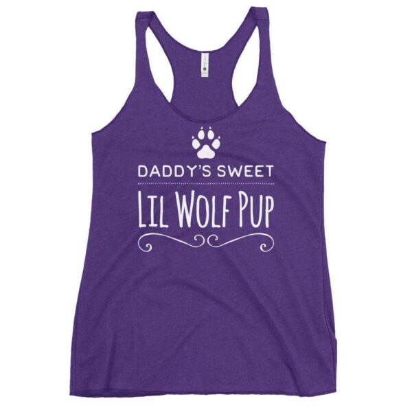 Kinky Cloth Purple Rush / XS Daddy's Sweet Lil Wolf Pup White Tank Top