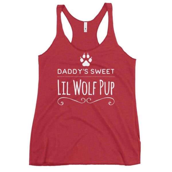 Kinky Cloth Vintage Red / XS Daddy's Sweet Lil Wolf Pup White Tank Top