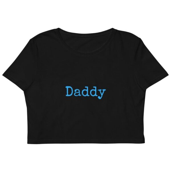 Kinky Cloth XS Daddy Typewriter Blue Organic Crop Top