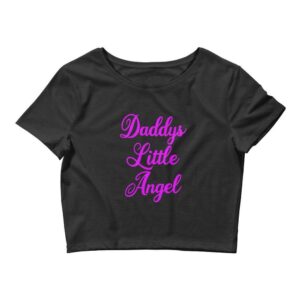 Kinky Cloth Black / XS/SM Daddys Little Angel Pink Cropped Top