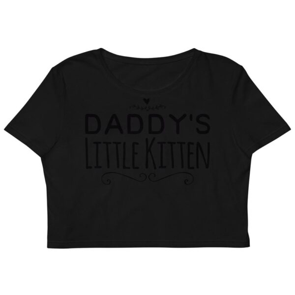 Kinky Cloth XS daddys little kitten black Organic Crop Top