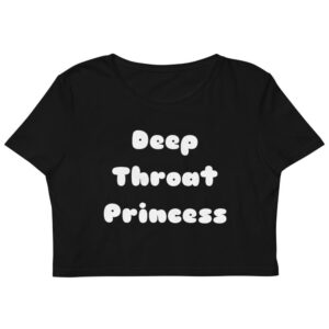 Kinky Cloth XS Deep Throat Princess White Organic Crop Top