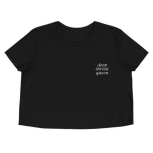 Kinky Cloth Black / S Deep Throat Queen Embroidered Crop Top