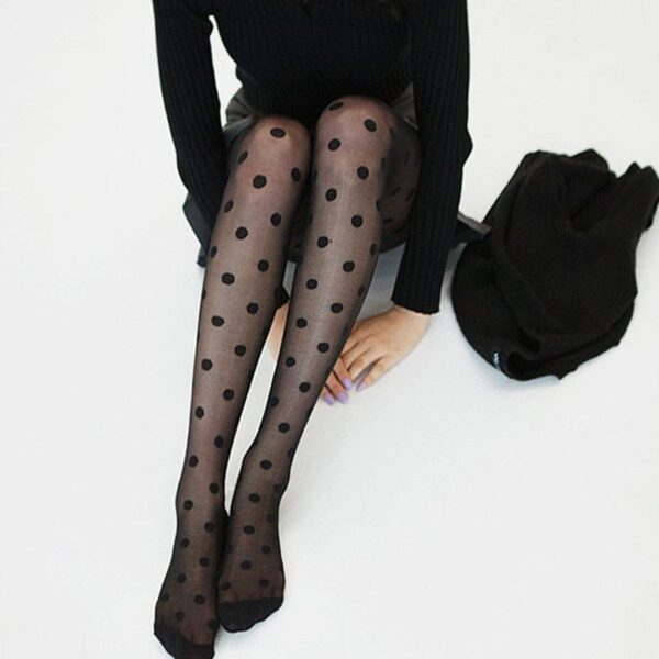 Kinky Cloth Dot Patterned Silk Pantyhose