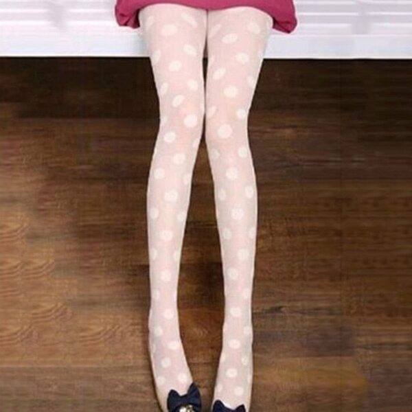 Kinky Cloth Dot Patterned Silk Pantyhose