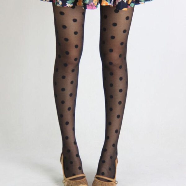 Kinky Cloth Dot Patterned Silk Pantyhose