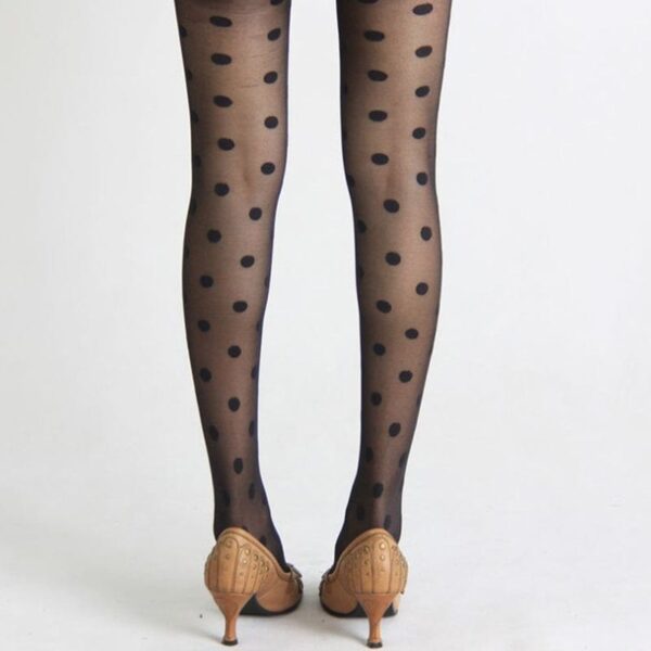 Kinky Cloth Dot Patterned Silk Pantyhose