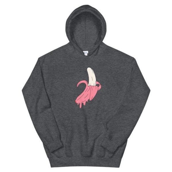 Kinky Cloth Dark Heather / S Dripping Pink Banana Unisex Hoodie