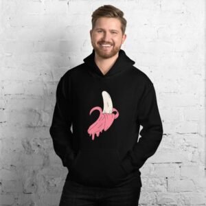 Kinky Cloth Dripping Pink Banana Unisex Hoodie