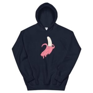 Kinky Cloth Navy / S Dripping Pink Banana Unisex Hoodie