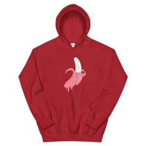 Kinky Cloth Red / S Dripping Pink Banana Unisex Hoodie