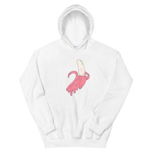 Kinky Cloth White / S Dripping Pink Banana Unisex Hoodie