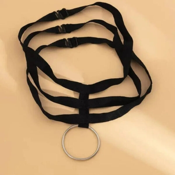 Kinky Cloth Elastic Band Big Circle Pendants Choker