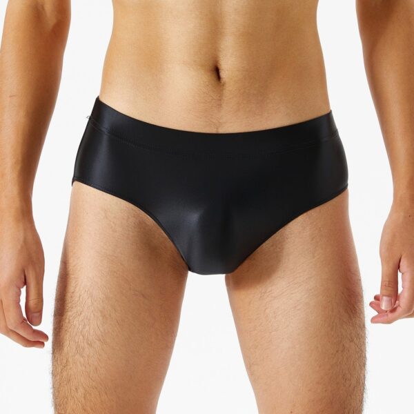 Kinky Cloth Black / M / 1pc Elastic Waistband Men's Glossy Briefs