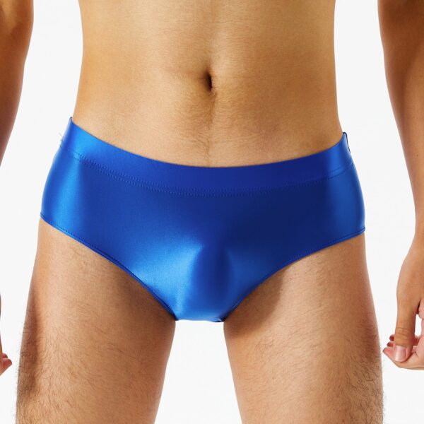 Kinky Cloth Blue / M / 1pc Elastic Waistband Men's Glossy Briefs