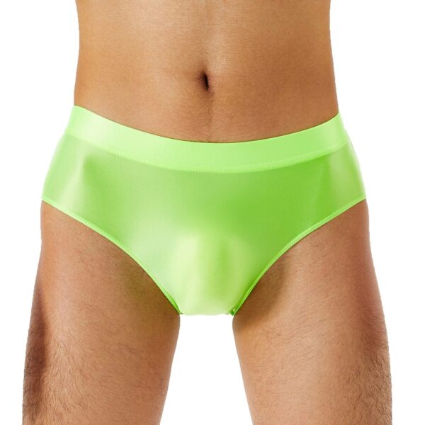 Kinky Cloth Fluorescent Green / M / 1pc Elastic Waistband Men's Glossy Briefs