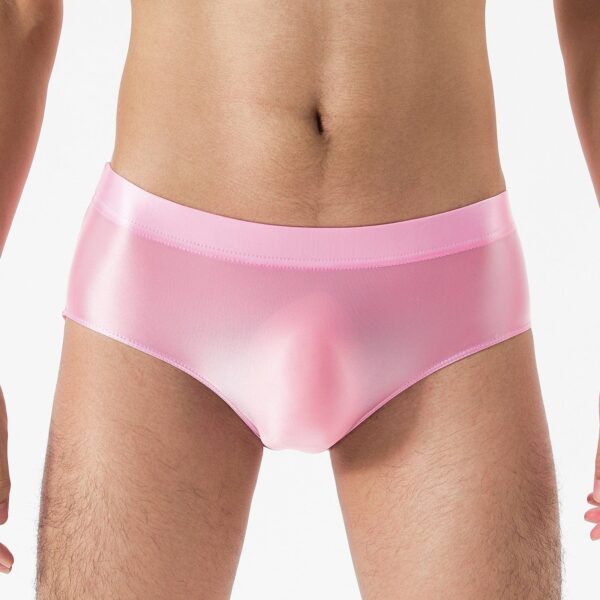 Kinky Cloth Pink / M / 1pc Elastic Waistband Men's Glossy Briefs