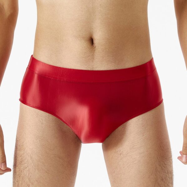 Kinky Cloth Red / M / 1pc Elastic Waistband Men's Glossy Briefs