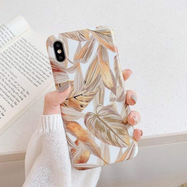 Kinky Cloth 380230 Style1 / For 7 Plus or 8 Plus Electroplated Vintage Gold Leaf iPhone Case