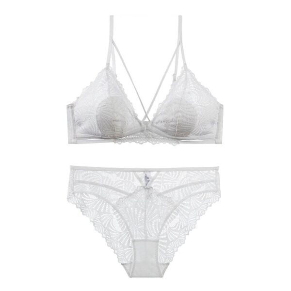 Kinky Cloth White / S(32or70ABC) Embroidery Bra and Panty Set