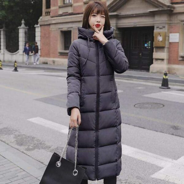 Kinky Cloth 200001908 Extra Long Hooded Puffer Padded Jacket