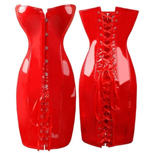 Kinky Cloth corset S / Red Faux Leather Body Corset