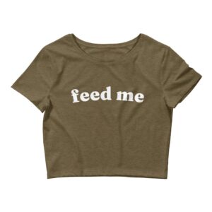 Kinky Cloth Heather Olive / XS/SM Feed Me Crop Top Tee