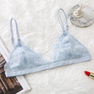 Kinky Cloth Blue / S Floral Lace Bra Thin  Bralette