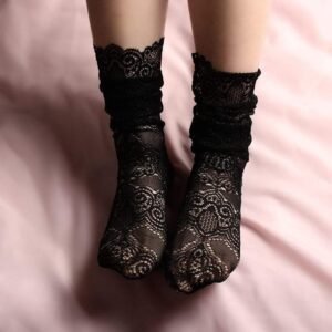 Kinky Cloth 200000866 Floral Lace Hollow Long Socks