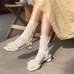 Kinky Cloth Floral Lace Mesh Socks