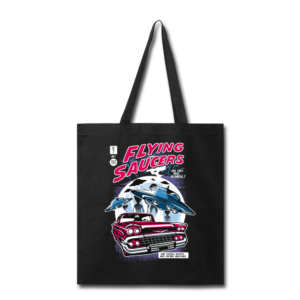 SPOD Tote Bag black Flying Saucers Comic Book Tote Bag