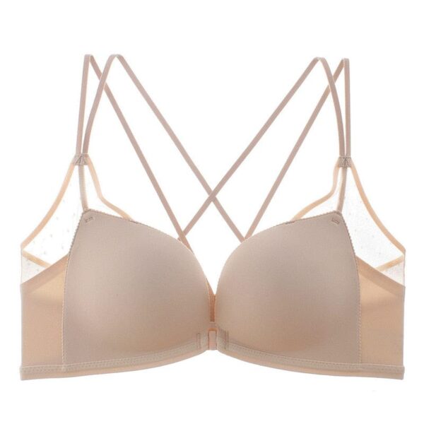 Kinky Cloth Beige / 32AB or 70AB Front Closure Wire Free Bra