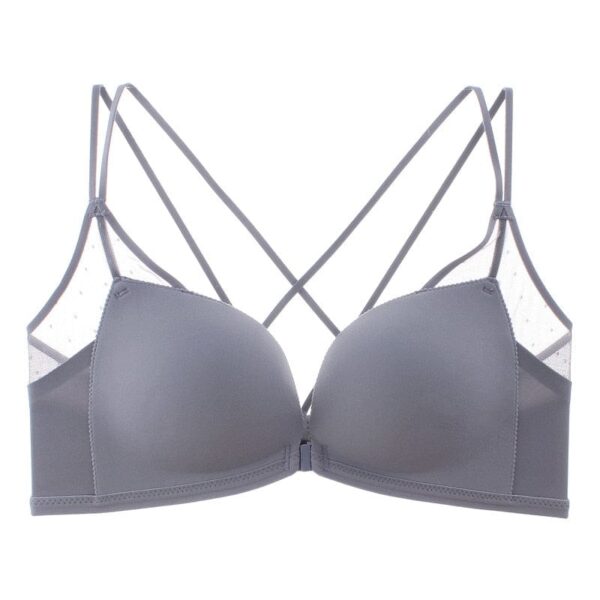 Kinky Cloth Gray / 32AB or 70AB Front Closure Wire Free Bra