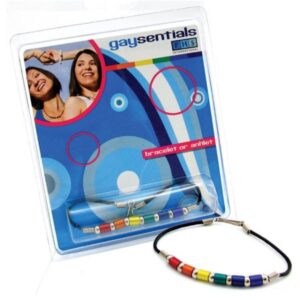 Phs International Sexy Wear Gaysentials Rainbow Aluminum Tube Bracelet 8 inches