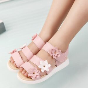 Kinky Cloth Girls Strappy Flower Sandals