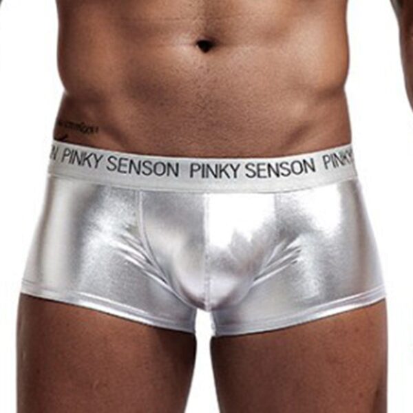 Kinky Cloth Silver / M Glossy Bulge Pouch Boxer Briefs