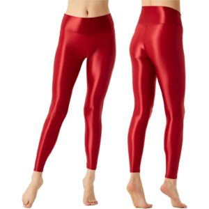 Kinky Cloth Burgundy A / M Glossy Elastic Leggings Pants