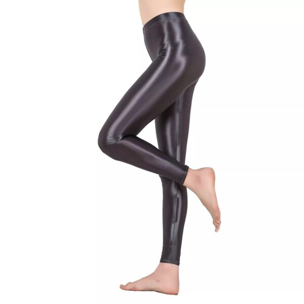 Kinky Cloth Grey B / M Glossy Elastic Leggings Pants