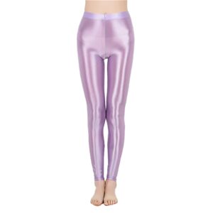 Kinky Cloth Light Purple B / M Glossy Elastic Leggings Pants