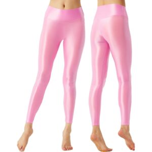 Kinky Cloth Pink A / M Glossy Elastic Leggings Pants