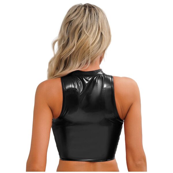 Kinky Cloth Glossy Lace Up Vest Top