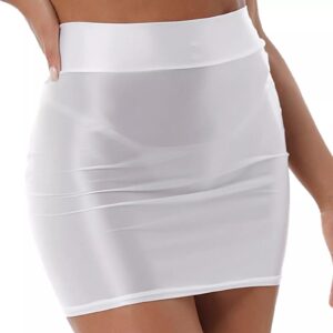 Kinky Cloth White / M Glossy Mini Skirt